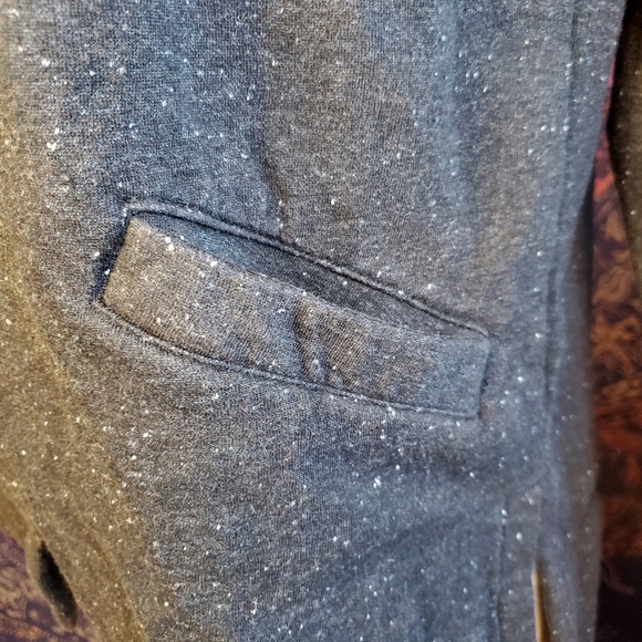 LOFT Petites Black White Speckles Open Front Hoodie Sweatshirt Womens Size Small - Picture 10 of 14